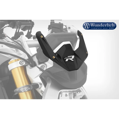 Motorcycle windshield with Wunderlich branding on a white background