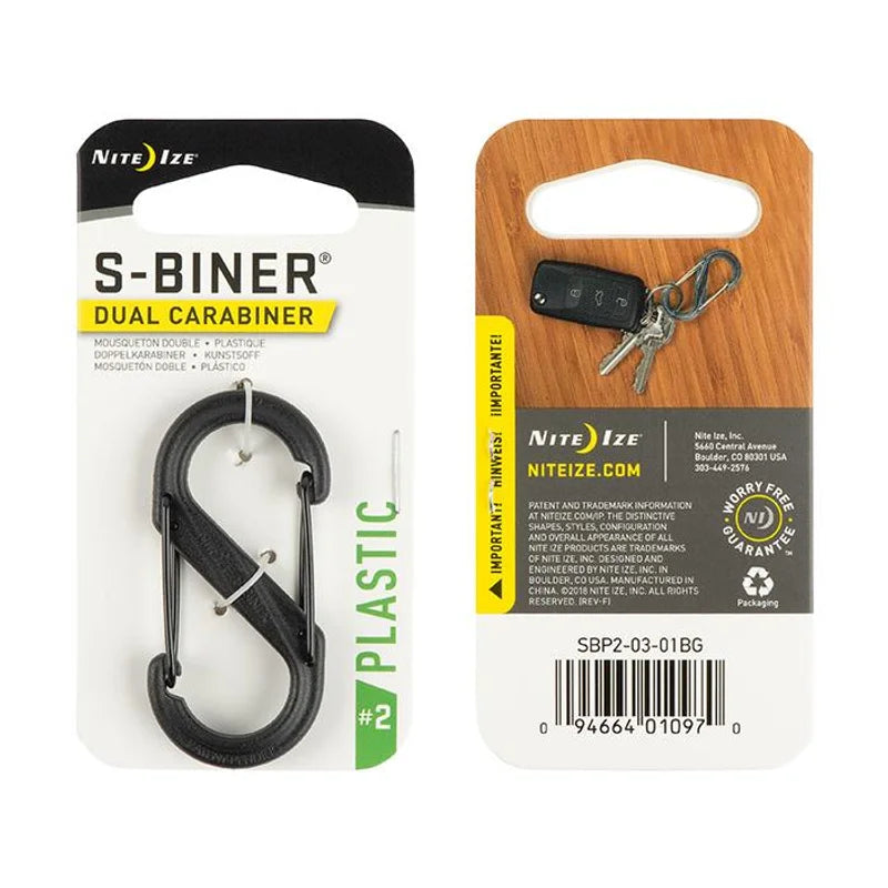 S-BINER STANDARD (PLASTIC) - #2 / Black / Plastic