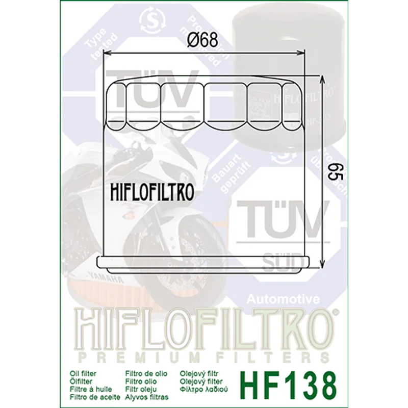 Oil Filter 138 - Hiflo - Standard