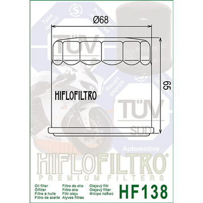 Oil Filter 138 - Hiflo - Standard