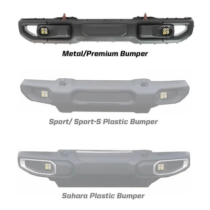 Jeep Wrangler Light Kit -Squadron-R Pro Pods - OE Metal Bumper (Not plastic) / Wide Cornering / Clear