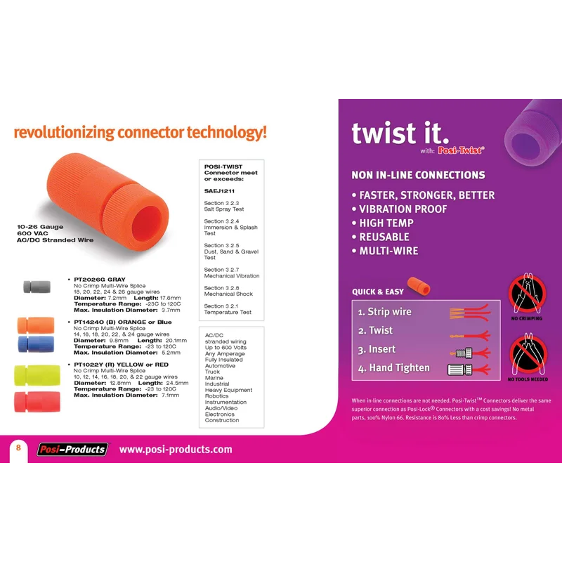 Posi Twist® Connector - 0.5 to 0.14 sq.mm / 1N