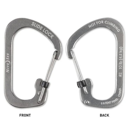 Carabiner with Slidelock (pcs) - Stainless Steel - Size#4 / Natural Steel / Stainless Steel