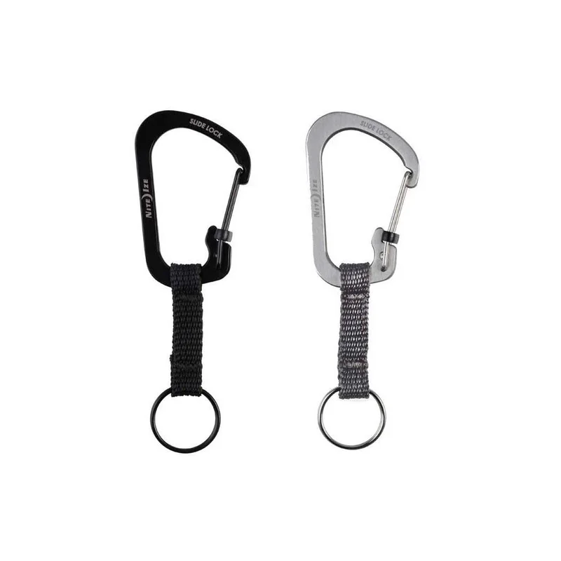 Carabiner Keyring with Slide lock (SS) - Stainless Steel / Natural Steel