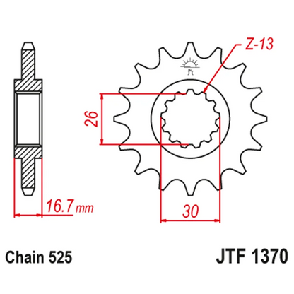 Sprockets Front (1370 - 15T) - JT Rubber