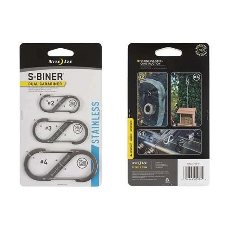 S-Biner Standard (Stainless) - 1N (SIZE #4) / Black / Stainless Steel