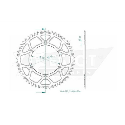 Sprockets Rear (32001-50T) - Esjot