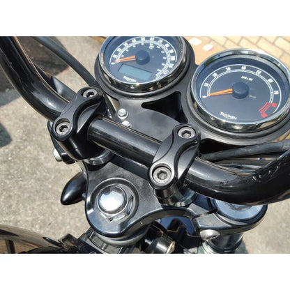 Triumph Bonneville Styling - Custom Top Riser Clamps - for One Inch Bars - Black