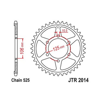 Sprockets Rear (2014 - 37T) - JT