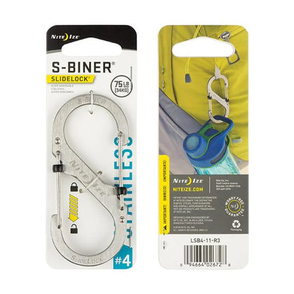S-Biner with Lock (Stainless) - 1N (Size#4) / Black / Stainless Steel