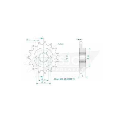 Sprockets Front (32082-15T) - Esjot