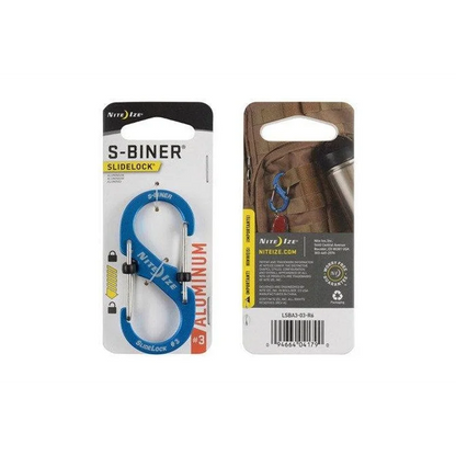 S-Biner with Lock ( Aluminium) - Size#3 / Blue / Aluminium