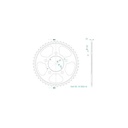 Sprockets Rear (32224- 46T) - Esjot
