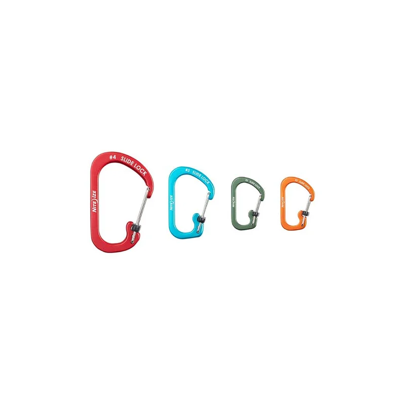 Carabiner with Slide Lock (Set of 3) - Aluminium