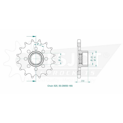 Sprockets Front (29050-16T)