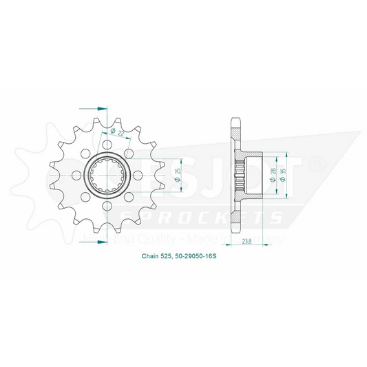 Sprockets Front (29050-16T)