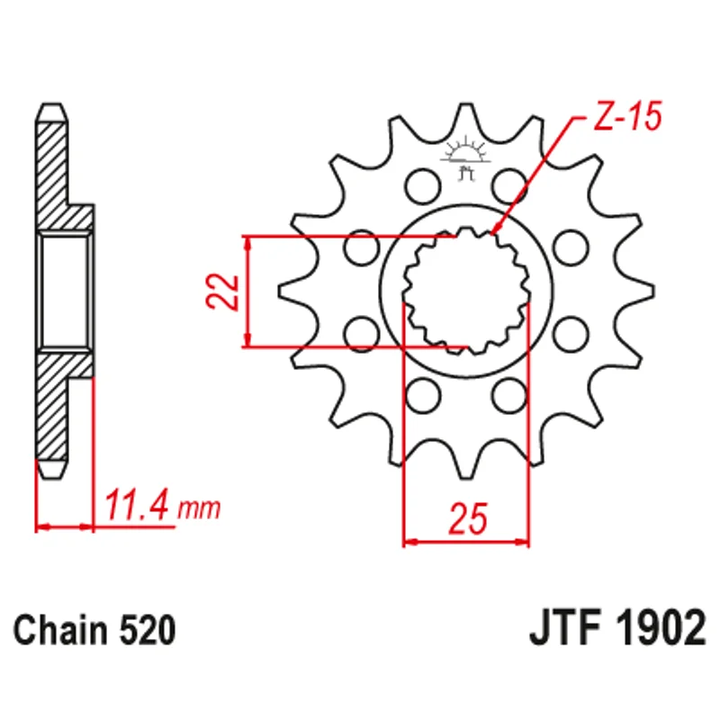 Sprockets Front (1902 - 16T) - JT - Steel