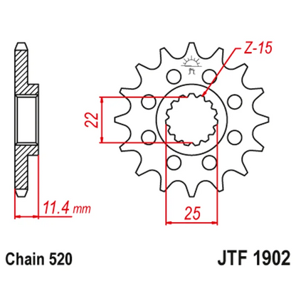 Sprockets Front (1902 - 16T) - JT - Steel