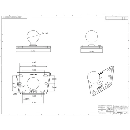 RAM Base - Brake/Clutch Reservoir (Top Centred)