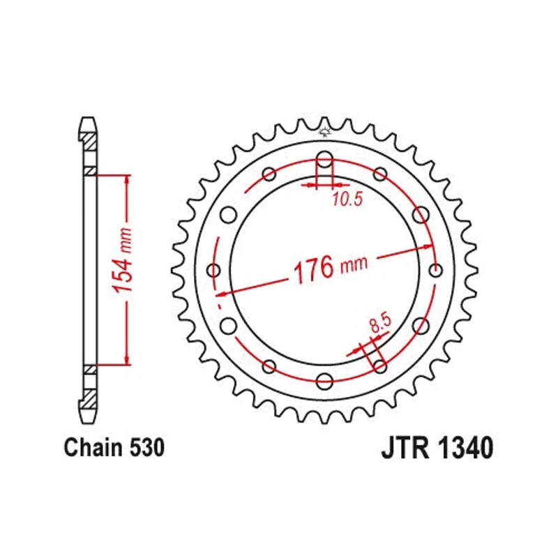 Sprockets Rear (1340 44T) - JT