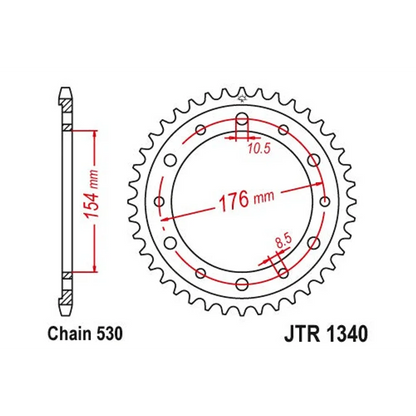 Sprockets Rear (1340 44T) - JT