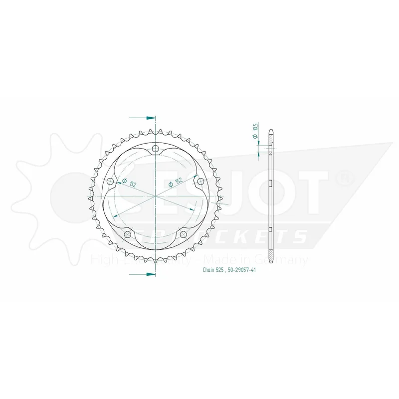 Sprockets Rear (29057-41T) - Esjot