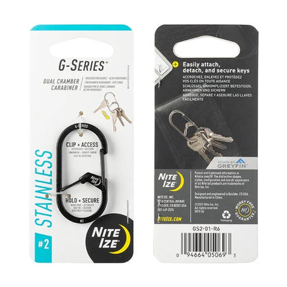 G-Biners Dual Chamber - 1N (Size #4) / Black / Stainless Steel