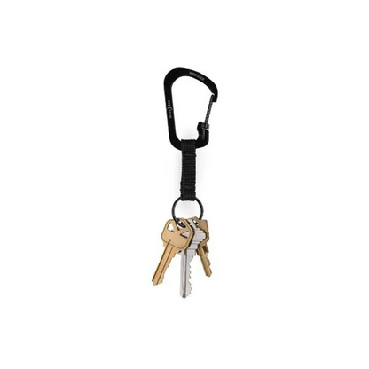 Carabiner Keyring with Slide lock (SS) - Stainless Steel / Black