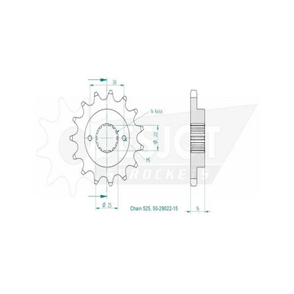 Sprockets Front (29022-15T) - Esjot (Sports)