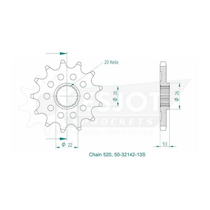 Sprockets Front (32145-13T) - Esjot