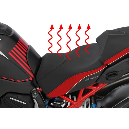 DUCATI Multistrada V4 Ergonomics -"Active Comfort" (Heating) Rider Seat - Black-Red / Low