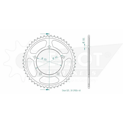 Sprockets Rear (29024 - 48T) - Esjot