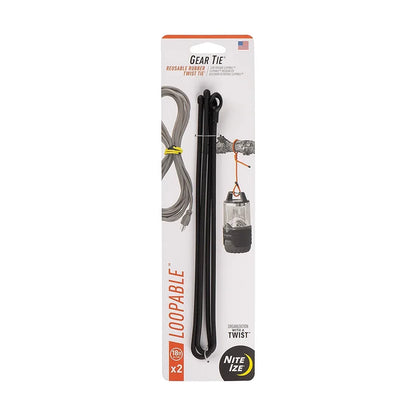 GEAR TIE (LOOPABLE) - TWIST TIE - 2N (Length 30cm) {12} / Black