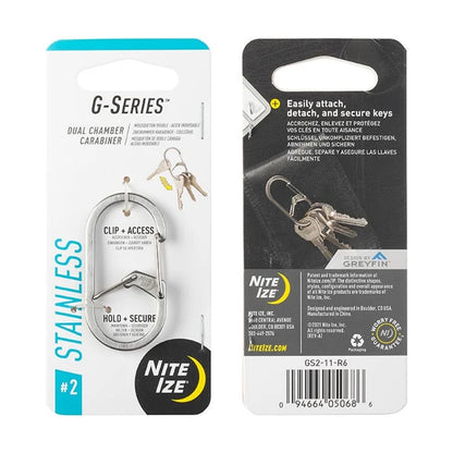 G-Biners Dual Chamber - 1N (Size #4) / Natural Steel / Stainless Steel