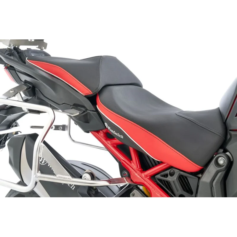 DUCATI Multistrada V4 Ergonomics -"Active Comfort" (Heating) Passenger Seat - Red-Black