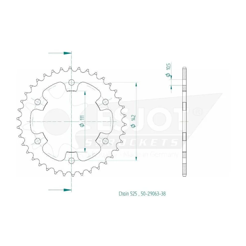 Sprockets Rear (32045-50) - Esjot