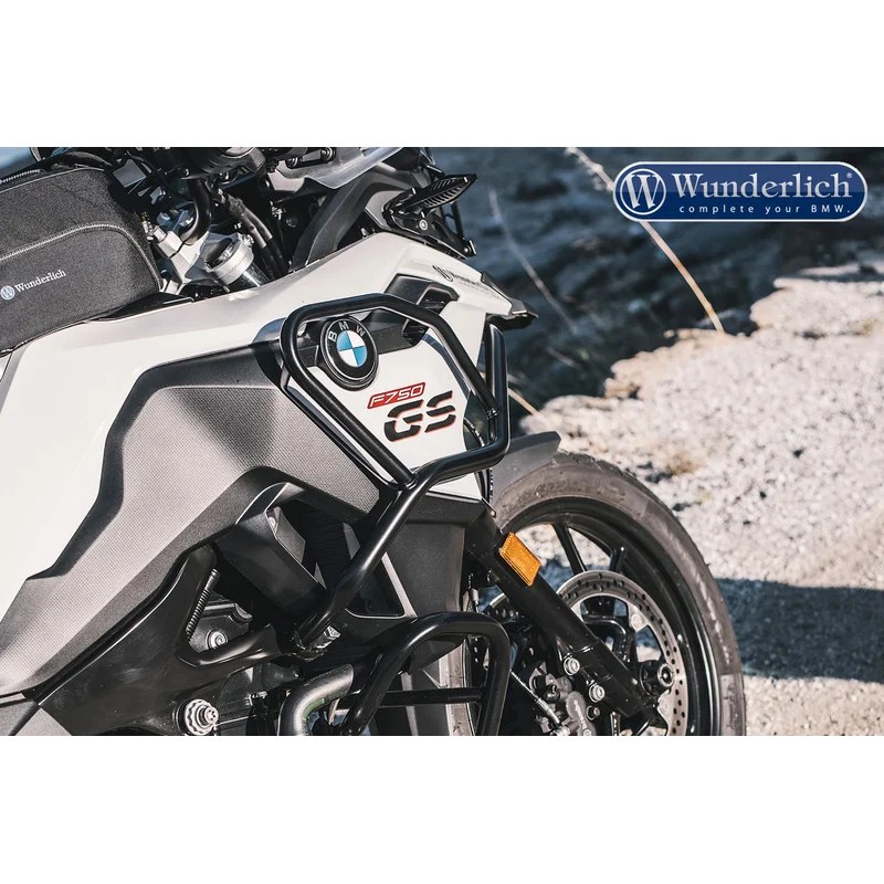 BMW F750GS Protection - "ADVENTURE" Tank Guard (Black) - Stainless Steel