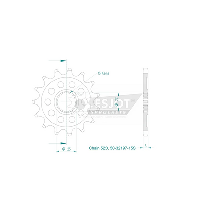 Sprockets Front (32197-15T) - Esjot (Sports)