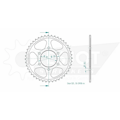 Sprockets Rear (29018 - 44T) - Esjot