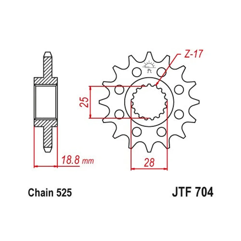 Sprockets Front (704 - 17T) - JT