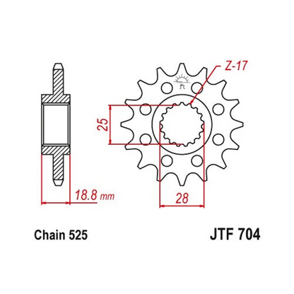 Sprockets Front (704 - 17T) - JT