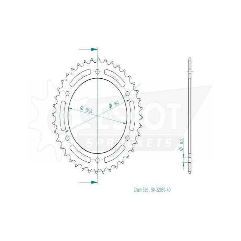 Sprockets Rear (29064-44T) - Esjot