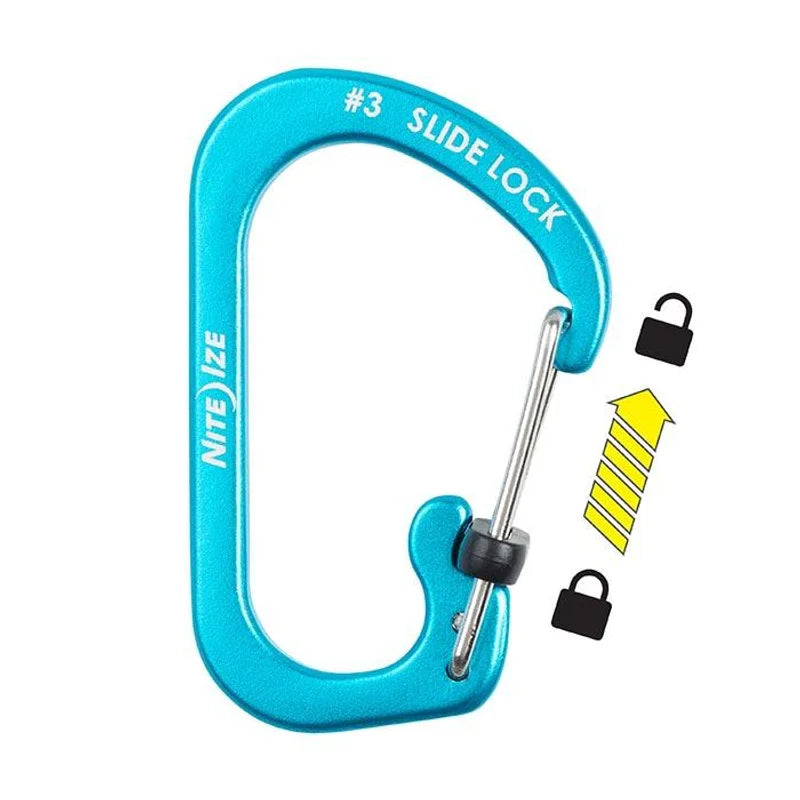 Carabiner with Slide Lock (Set of 3) - Aluminium