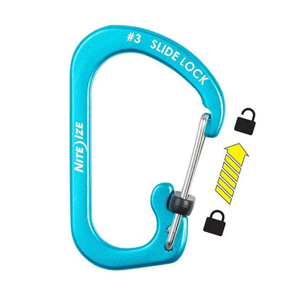 Carabiner with Slide Lock (Set of 3) - Aluminium