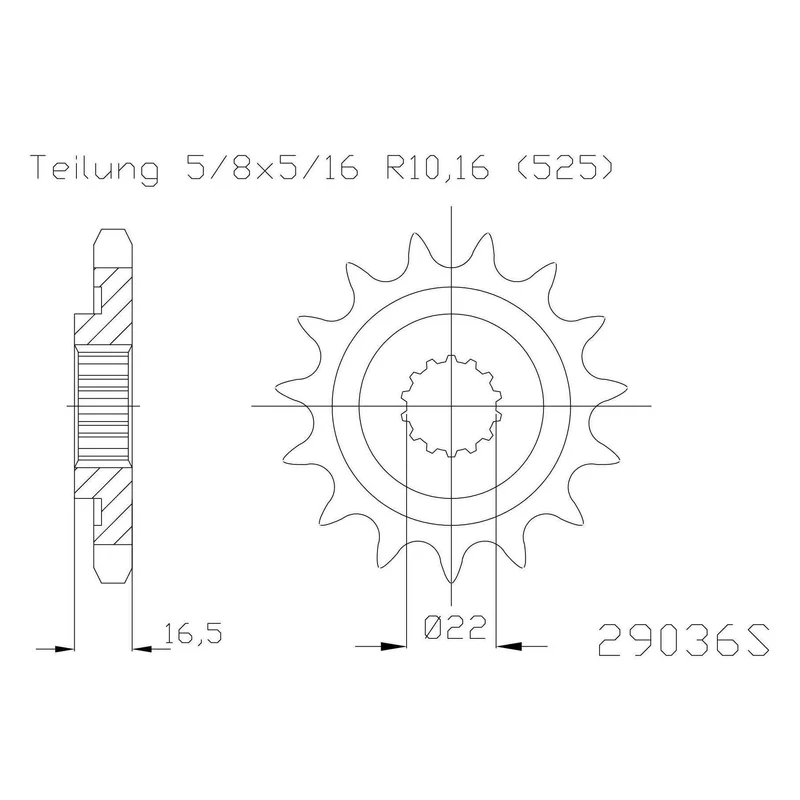 Sprockets Front (29036-15T) - Esjot