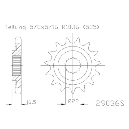 Sprockets Front (29036-15T) - Esjot