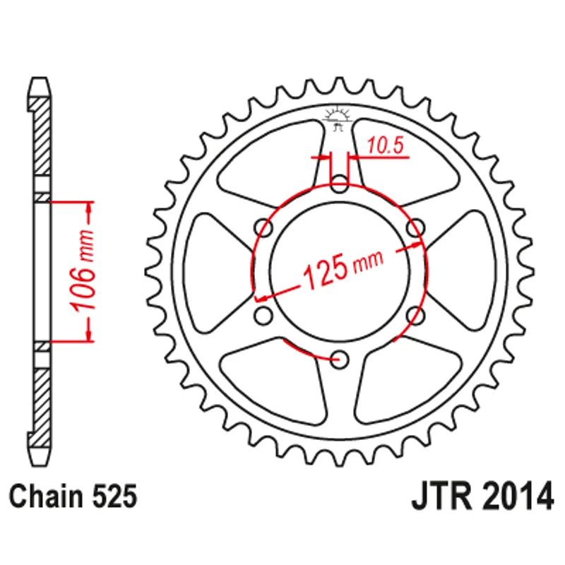 Sprockets Rear (2014 - 47T) - JT