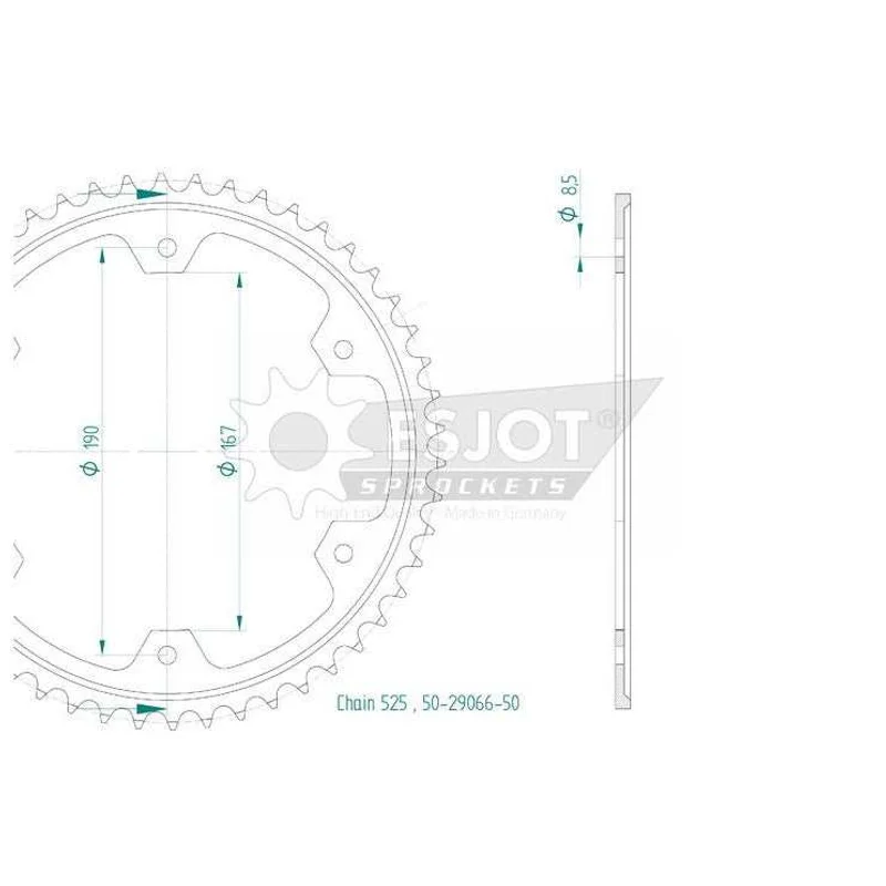Sprockets Rear (29066-50T) - Esjot