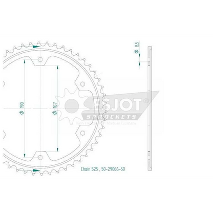 Sprockets Rear (29066-50T) - Esjot