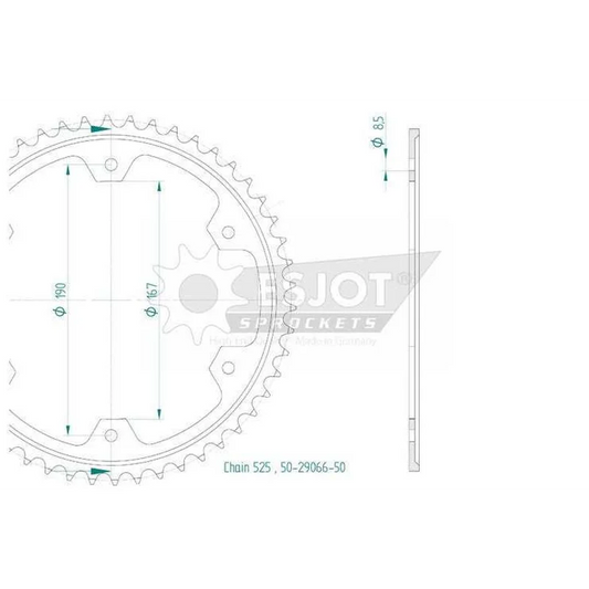 Sprockets Rear (29066-50T) - Esjot